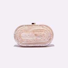 2026 Summer Direct  Evening Bag: Vintage European-American Patchwork Acrylic Shoulder Bag With Chain For Women - 香檳色 - 查看 1