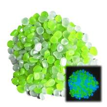 1200颗夜光鹅卵石，发光岩石，发光石，花园装饰，微景观鱼缸装饰，户外庭院草坪套装，花瓶填充物，发光花园鹅卵石，用于庭院和走道装饰，DIY发光石，户外小径，花园，游泳池，DIY工艺品，水族箱装饰，花盆和鱼缸 - 彩色 - 查看 10