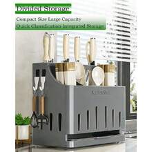 Universal Stainless Steel Knife And Utensil Holder – Countertop Knife Storage Rack, Detachable Knife Block For Kitchen, Storage Rack For, 44596565 - Multicolor - View 5