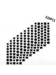 400/200/40 Buah Stiker Bintang Wajah, Cocok untuk Pesta Liburan Karnaval, Stiker Dekoratif, Stiker Desain Bintang Lima yang Lucu, Stiker Mini Tahan Air dan Tahan Keringat - Hitam - View 6