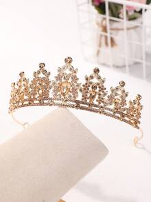 1pc Fashionable & Elegant Alloy Crown Hair Accessory Suitable For Women Wedding Party,Summer,Beach - Burnt Orange - View 7