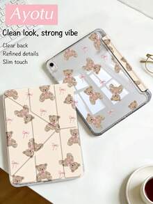 Ayotu Ốp bảo vệ dạng gập có chân đế hình gấu và bướm dành cho iPad A16, Air 8(M4) 2026 (11 inch), Air 8(M4) 2026 (13 inch), Pro 13 12.9 11, Air 11 13, Mini, Air 11 inch, Kindle (thế hệ thứ 11 - ra mắt năm 2024), Kindle Paperwhite thế hệ thứ 12 năm 2024 - Nhiều màu - Xem 3