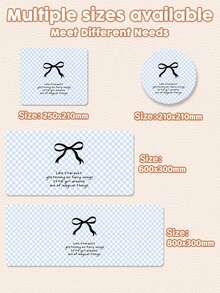 1 Miếng, Tấm lót chuột bằng da PU họa tiết nơ kẻ caro xanh dương, Thảm lót bàn laptop, Chống trượt, Có thể giặt, Chống bám bẩn, Thích hợp cho các cặp đôi/sinh viên/văn phòng/không gian học tập, Quà tặng sinh nhật, Quà tặng tốt nghiệp. - Xem 5