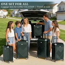 YSTYLE Large Luggage Suitcase Sets 5, 20/26/28/30/32Inch Suitcase Set, Dark Green Durable ABS Hardside Suitcase With Slient Spinner Wheels, TSA Lock, Suitcase Spinner Suitcase Durable Travel Luggage Multifunctional Travel Suitcase Hardshell Suitcase Suitcase Luggage Carry-On Suitcase Travel Essentials For Men For Women For Vacation For Business Large Capacity Travel Essential Travel Accessories Travel Organizer Travel Stuff - Màu xanh lá cây đậm - Xem 2