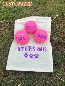 Pelota de juguete personalizada para perro, recuerdos de boda personalizados, pelota de tenis personalizada con mensaje en forma de corazón, regalo para jugadores de tenis - Multicolor - Ver 11