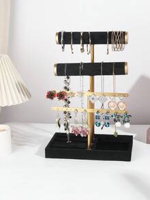 1 Giá trưng bày trang sức 3 tầng, giá đựng dây chuyền bằng kim loại phủ nhung, giá treo đa năng dùng để đựng dây chuyền, vòng tay, bông tai, nhẫn. - Nhiều màu - Xem 1