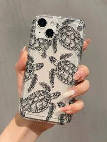 1 pieza Funda de teléfono a prueba de golpes con cubierta completa de TPU con estampado de medusa y plumas, compatible con Apple 16, 15, 14, 13, 12, 11 Pro Max y Series, resistente al agua y a los arañazos - Estilo 5 (1 pieza) - Ver 8