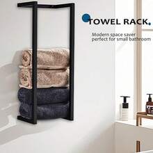Curly Towel Rack, Bathroom Towel Rack, Wall-Mounted Metal Bathroom Storage Rack, Modern Small Space Bathroom Towel Rack Wall-Mounted Towel Storage Rack - Multicolor - View 3