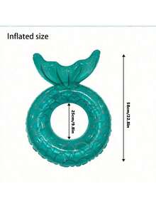 Mermaid Tail Inflatable Pool Float - Donut Shaped With Mermaid Tail, Available In Green And Pink, Family Fun Summer Water Toy Suitable For Children And Adults, Beach & Pool Party Floats - Multicolor - View 18