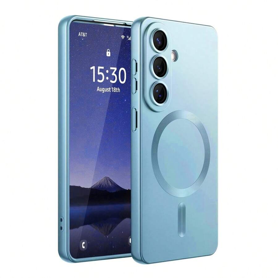 1个蓝色奢华磁吸TPU手机壳，兼容三星Galaxy S26 Ultra/S26 Plus/S26/S26 Edge/S26 Pro/S25 Ultra/S25 Plus/S25/S25 Edge/S25 FE/A57/A37/A17/A07/A56/A36/A26/A55/A35/A25/A15/A24/A34/A14/A16/A06/A05S，柔软TPU材质，生日礼物佳品。也兼容苹果 Air、17、17 Pro、17 Pro Max、17e、16e、15、14、13、12、11 Pro Max Plus。