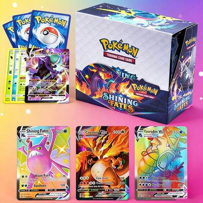 pokemon 360张卡片，卡片（V系列、Vmax、GX稀有卡），动漫游戏卡，动漫爱好者礼物，节日礼物，派对用品，节日配件，生日派对用品，生日礼物，艺术和手工装饰品。精选稀有卡。款式随机发货。