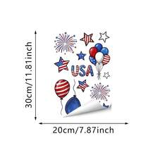 1pc Independence Day Static Cling Window Sticker. Patriotic Balloon Design DIY Decal. Made Of Removable Waterproof PVC Material. Suitable For Cafe, Shop Glass Doors And Home Decor. - Multicolor - View 3