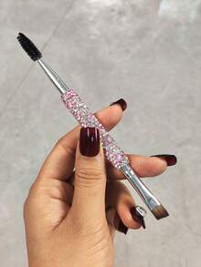 1 Stück funkelnder Strass-Augen-Make-up-Pinsel, erschwingliches tragbares Make-up-Pinsel-Set; enthält doppelseitigen Augenbrauenpinsel, Wimpernkamm, Concealer-Pinsel, Unteraugen-Schattenpinsel, spiralförmigen Augenbrauenkamm, Reise-Essential, Make-up-Werkzeug - Verschiedenfarbig - Übersicht 11