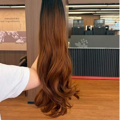 Tóc giả đuôi ngựa WIGGAGA 30 inch sóng tự nhiên, làm từ tóc tổng hợp, chịu nhiệt, thích hợp cho kỳ nghỉ hè và ngày Valentine dành cho nữ.