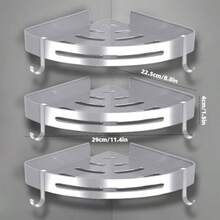 Estanteria Duca sin dros 3 Piezas Estante Duca Acero Inoxidable Estanteria sin dro con 6 Gancos Colgante para Pared Accesos para Baño para Baño Cocina otel Plata - como en la foto - Ver 2