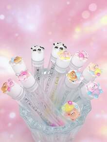 Bộ 1/3/5/7 cọ chải mi, cọ chải lông mày hình gấu trúc và gấu hoạt hình dễ thương, cọ trang điểm dạng ống cầm tay, lược chải mi và dụng cụ tỉa lông mày. - Nhiều màu - Xem 3