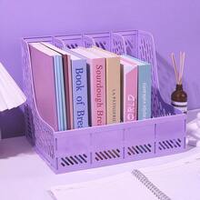 4-Tier File Organizer Rack, Thickened Document Holder Tray, Office Supplies Storage Shelf, Student Desk Top Book Stand - Multicolor - View 10