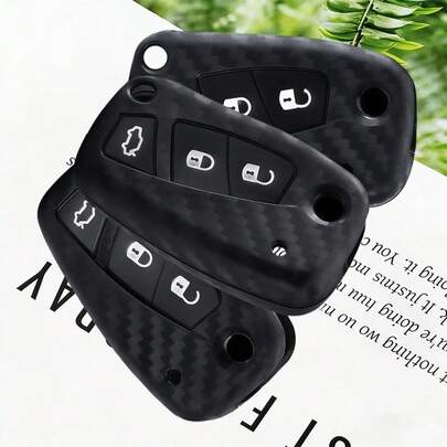 Ốp chìa khóa xe hơi bằng silicon mềm cao cấp, họa tiết sợi carbon, dành cho xe Fiat Grande Punto Panda Dot Streetka KA