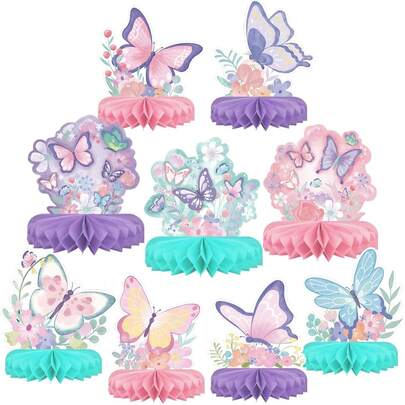 Butterfly Themed Desktop Decor, Butterfly Birthday Party Decorations, Spring Honeycomb Desktop Center Decor, Spring Floral Themed Baby Shower Decorations