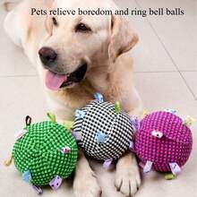 1件宠物玩具铃铛滚动牙齿玩具狗玩具睡觉通风狗玩具 - 彩色 - 查看 9
