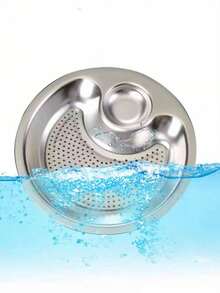 1个304不锈钢饺子盘，双层分格盛菜盘，圆形沥水盘，带醋碟，小吃盘，双层盘 - 查看 7