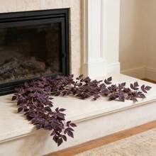 Leaf Garland Artificial Leaves Garland Spring Summer Fall Fake Hanging Vines For Mantle Decoration - Red - View 2