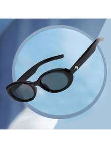 1 chiếc kính mắt hình bầu dục thời trang, kiểu dáng thanh lịch và đơn giản, gọng nhựa, chống gió, kính thời trang cao cấp hình bầu dục, kính mắt thời trang kiểu dáng thon gọn, phụ kiện đi biển kiểu dáng cơ bản, thích hợp cho mùa xuân và mùa hè. - Nhiều màu - Xem 4