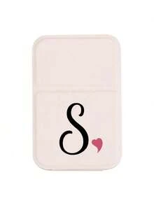 Foldable Portable Makeup Mirror With Black Art Letter Heart Pattern, White Mirror, With Stand, A-Z Letter Makeup Mirror, Travel Mirror, Beauty Product, Desktop Makeup Mirror, Rectangular Desktop Portable Makeup Mirror, Foldable Minimalist Makeup Mirror, Ideal Gift For Women, Mothers And Teachers - Multicolor - View 19