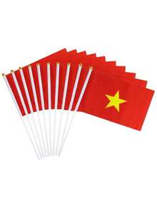 Bộ 50/30/20/10/5 cờ, cờ Ireland, cờ Hà Lan, cờ Nhật Bản, cờ Việt Nam, cờ Canada, cờ Mexico, cờ Hoa Kỳ, cờ ngày lễ yêu nước, cờ cầm tay nhỏ gọn hình tròn, đồ trang trí tiệc cho các cuộc diễu hành, World Cup, lễ hội, sự kiện quốc tế. - Nhiều màu - Xem 26