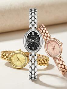 BIDEN 1 pieza Reloj de mujer de cuarzo casual y a prueba de agua, de material de aleación, regalo perfecto para mujeres - Sin Molde - Ver 1