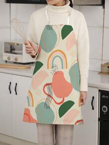 1 chiếc tạp dề in họa tiết hoạt hình hình học phong cách Bohemian, in một mặt, dành cho cả người lớn và trẻ em, có dây buộc cổ điều chỉnh được, thích hợp sử dụng trong nhà, nhà bếp, nấu nướng, chống thấm nước và chống bám bẩn. - Nhiều màu - Xem 1