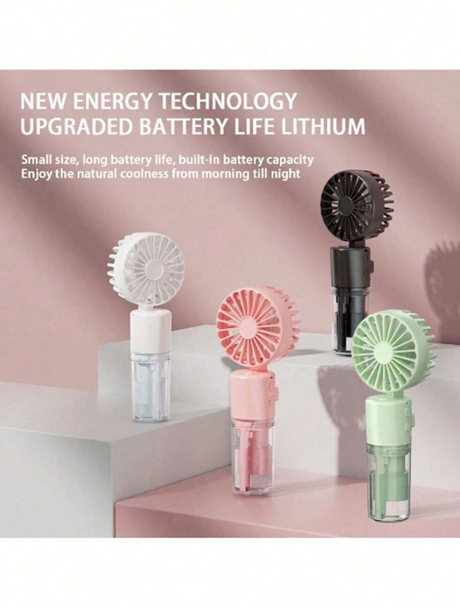 VIXILITOP 1pc Rechargeable Portable Mini Fan, 4 Wind Speed Adjustable, Can Be Hung Around Neck/Placed On Desk, Office Desktop Small Electric Fan, Outdoor, Travel, Office, Indoor Fan, Best Gift For Family, Friends, Loved Ones