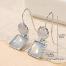 Classic Minimalist Geometric Pendant Earrings, Suitable For Daily Wear And Parties, Exquisite And Versatile, Ideal Gift For Holidays - Silver - View 4