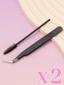 AYRMILLA Multi-Color False Eyelash Tweezers Set, Includes 1 Eyelash Brush And 1 Tweezers, A Complete And Convenient Eyelash Curler Set. Precise Tweezers, Also Suitable For Manicure And Makeup. - Multicolor - View 12