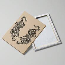 1幅带框/不带框复古抽象老虎日式艺术海报，Y2K复古油画帆布印刷品，极繁主义墙面艺术，宿舍、卧室、公寓、客厅、家居装饰的理想礼物 - 彩色 - 查看 5