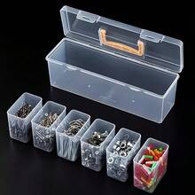 7pcs (6 Small Boxes + 1 Large Box) Tool Parts Storage Box, Multi-Compartment Portable Transparent Tool Storage Box, Home Screws, Wrenches, Hardware Parts Organizer Box, Toy Storage Box, Portable Divided Organizer Box - Hardware Storage Box - View 8