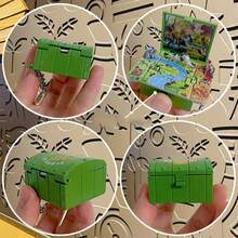 1pc Creative 3D Jurassic Dinosaur Folding Treasure Box Keychain - Random Color - 3D Press-Out Keychain - Cute Cartoon Surprise Box Toy - Student Backpack Small Pendant - Multicolor - View 5