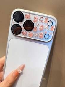 Camera Lens Protector + Cute Leopard Print Bear Decorative Sticker DIY Base, Camera Protection Film - Leopard Print Butterfly Bear - View 5