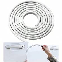 16.4Ft(5M) Car Door Guards, U-Shaped No Glue Automotive Trim Seal Protector Molding, Universal Vehicle Door Entry Guard Protective Strip, Exterior Car Accessories - 16.4Ft + White - View 1