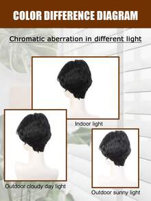 Women's Short Pixie Cut Wig, Glueless Laceless Front Bangs Layered Natural Straight Hair, Full Machine Made Wig - Multicolor - View 10