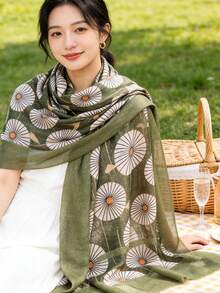 1 chiếc khăn choàng/khăn quàng cổ nữ đa năng bằng vải chiffon Bali in họa tiết hoa bồ công anh, chất liệu thêu chỉ vàng, kiểu dáng giản dị, có tua rua, phù hợp cho đi làm hàng ngày và trang trí trang phục, đi biển, nghỉ lễ, làm phụ kiện, vật dụng cần thiết khi đi du lịch. - Nhiều màu - Xem 2