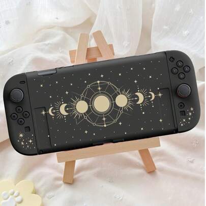 1pc Moon Phase & Starry Sky Pattern Protective Case For Nintendo Switch OLED & Standard Switch, Soft TPU Material, No Disassembly Required, Anti-Drop And Dust-Proof, Multiple Colors Available, Elegant And Fresh Switch Protective Case, Ideal Gift Compatible With Switch Gamers
