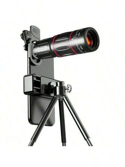 1 pieza Lente auxiliar para teléfono inteligente de ajuste cómodo, lente de telescopio de zoom de alta definición 28X, lente de cámara externa portátil de distancia focal larga para conciertos, viajes, observación de aves, observación de la luna y captura de momentos memorables, regalo ideal para el Día de la Madre