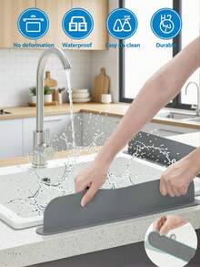新款家用厨房水槽亚克力防溅罩，洗碗池，洗手盆水槽边缘防溅挡板，防溅工具 - 查看 1