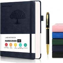 Diario de Cuero de Tapa Dura A5 con Divisores, 300 PáGinas Cuaderno Clásico 21.5 x 15cm, Cuaderno para Notas,Adecuado para Hombres y Mujeres,para Escribir, Oficina, Escuela,44562133 - B - Ver 1