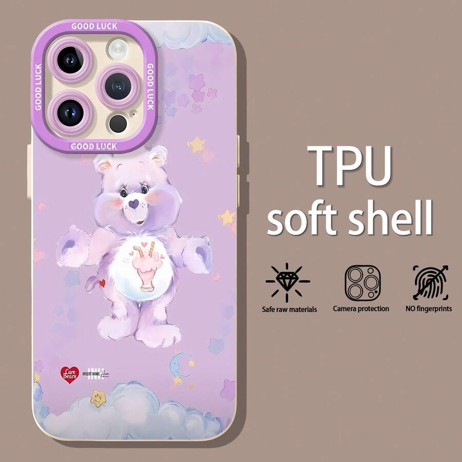 Tema de ensueño: batido de Ositos Cariñositos Morados.funda de teléfono Fundas compatibles con ,Apple,VIVO,OPPO,,, y Honor.Fabricadas en silicona TPU,ofrecen protección contra golpes y caídas. - Blanco - Ver 1