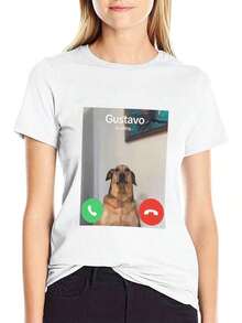 Camiseta de meme divertido Gustavo El Perro Está Llamando - 100%, Ajuste suelto casual para hombres, Idea de regalo perfecta - Blanco - Ver 7