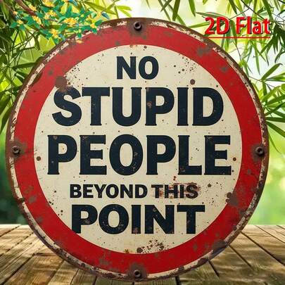 1pc Vintage "No Fools Allowed" Wooden Sign - 8" X 8", Suitable For Gas Stations, Bars, Cafes, Beach Houses, Backyards - Reusable Wall Art, Ideal For Home, Commercial Spaces, Holidays, Design, Outdoor Wall Decor | Retro Gas Station Theme | Durable Sign, Wall Art Decor, 2D Flat, Pre-Drilled Holes As Shown In Size