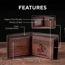 5 Styles Christian Gift Set For Men, PU Wallet & Cross Bracelet With Bible Emergency Numbers Card, Perfect For Birthday, Father's Day, Inspirational Religious Gift For Men - Brown - View 9