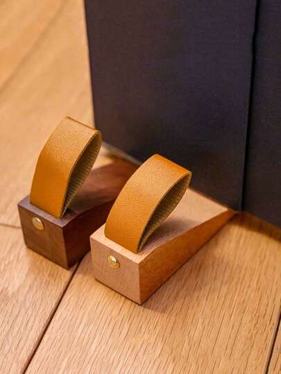 1个实木门挡，加高创意防撞门楔，适用于卧室，可移动顶部木质防撞门缓冲垫，底部带防滑垫